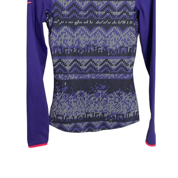 Nike Pro Dri-Fit Purple Print Pullover Top Long Sleeve Size S - Picture 10 of 11